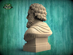 Plato Bust, Hand-Finished Wood Sculpture | Greek Philosophy Decor