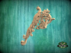 Peacock in Bloom Wood Carving – Elegant Corner Decor Element, 1 pc, Unpainted, Home Wall Embellishments, Furniture Carving, Wood Onlays