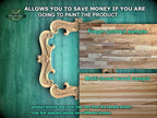 The image is a promotional advertisement for Master Oak, a company that sells wood products. It features a wooden frame and a wooden sample, along with text that provides information about the products.