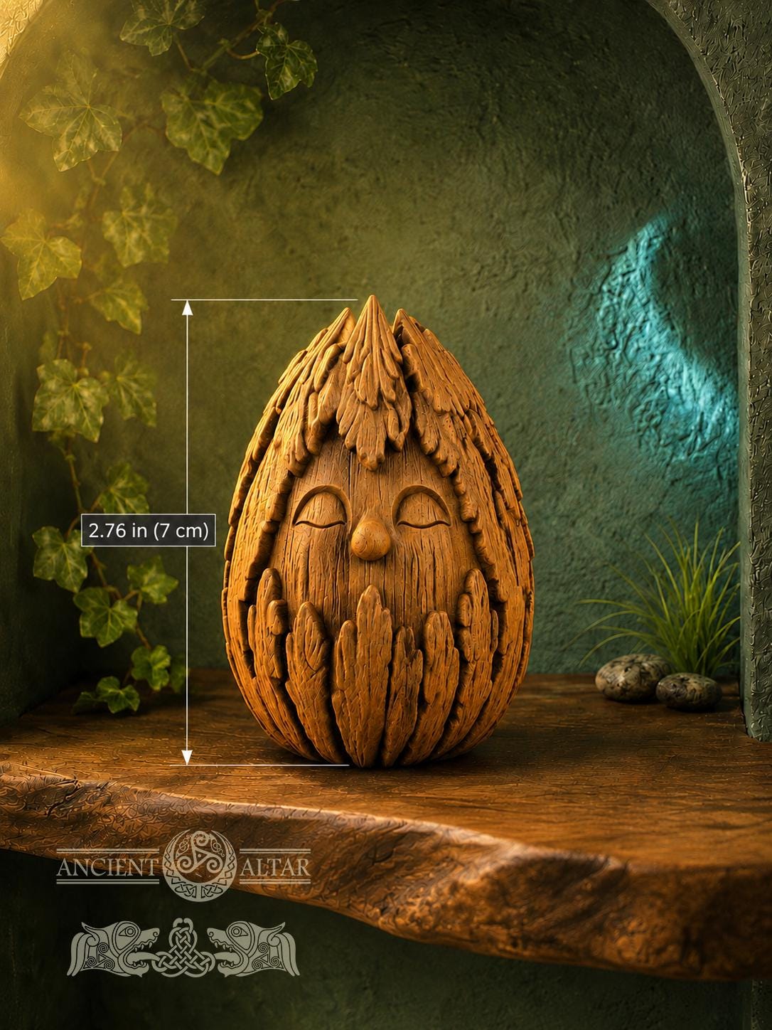 Bark Spirit Oak Figurine, 2.76-Inch Woodland Guardian, Hand-Finished Forest Decor