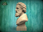 Plato Bust, Hand-Finished Wood Sculpture | Greek Philosophy Decor