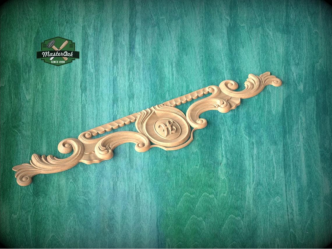 Personalized Classic Carved Onlay - Renaissance Decor Element, 1pc, Home Wall Embellishments, Furniture Carving, Wood Onlay
