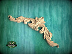Curved Leaf Crest with Ribbon Tie – Decorative Wood Accent