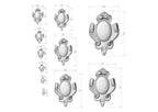 Personalized Noble Emblem: Ornate Wooden Cartouche Onlay, Unpainted, 1pc, Home Wall Embellishments, Furniture Carving