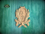 Personalized Wooden Medallion Onlay, Rustic Oak and Acorn Design, Wood Onlay with Acorn Motif, 1 pc, Unpainted, Home Wall Embellishments