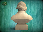 Thomas Jefferson Bust, Hand-Finished Wood Sculpture | American History Decor