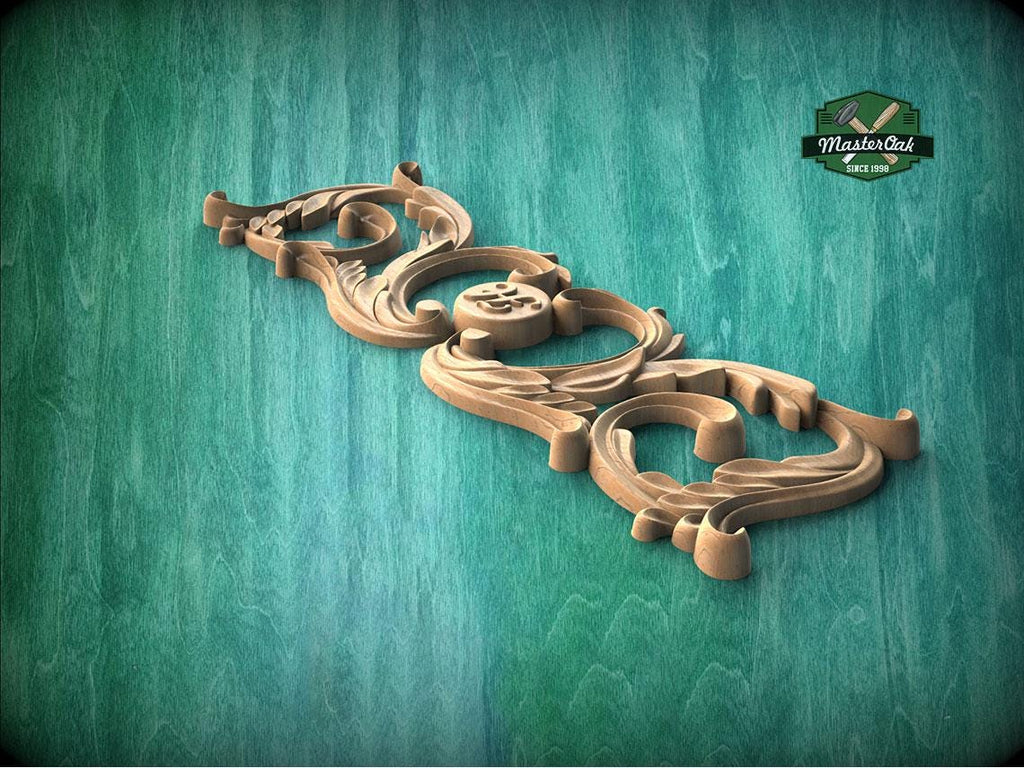 Personalized Unpainted Wood Carved Applique Onlay, 1pc, Home Wall Embellishments, Furniture Carving, Wood Onlay