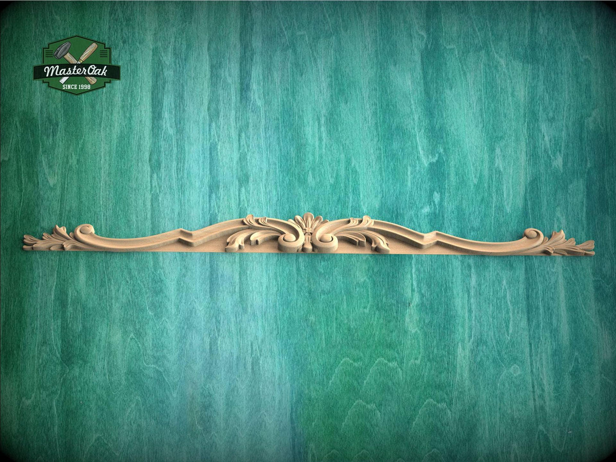 Acanthus Leaf Scroll Applique with Stepped Profile for Furniture Tops