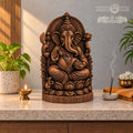 Lord Ganesh Wooden Figurine, Ganesha Elephant Deity Statue, Hindu Altar Sculpture, Indian Spiritual Decor, Yoga Lover Gift