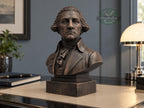 George Washington Bust, Hand-Finished Wood Sculpture | 1st President Decor
