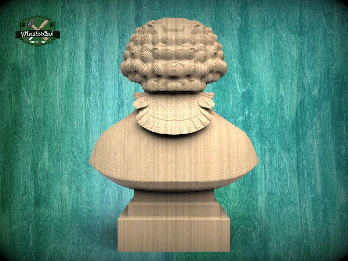 John Adams Bust, Hand-Finished Wood Sculpture | American Presidents Decor