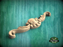 Load image into Gallery viewer, Mini Oval Scroll Applique – Compact Wood Ornament for Small Projects
