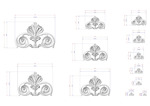 Acanthus Scroll Pediment – Decorative Wood Carving for Classic Furniture and Wall Design