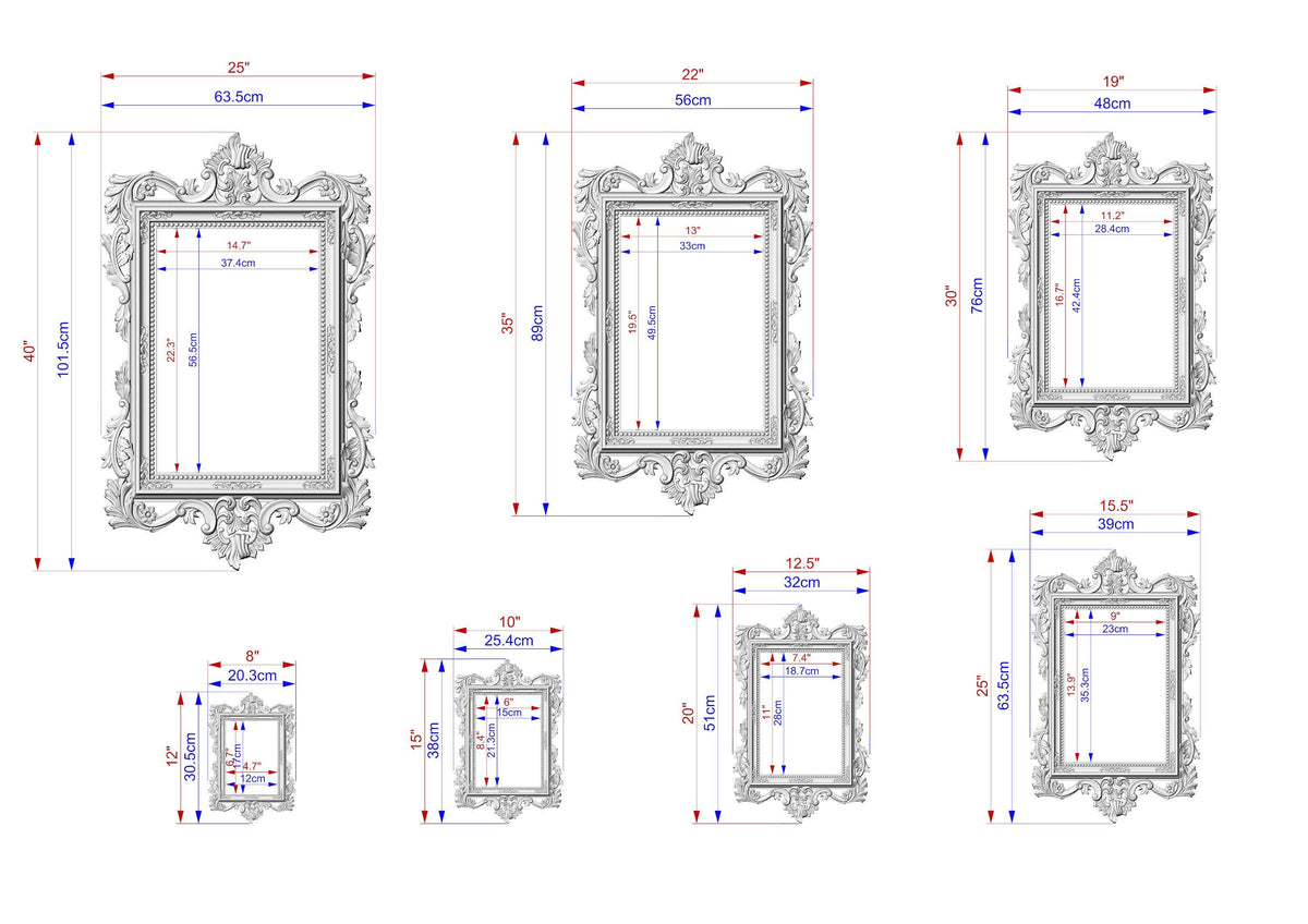 Luxurious Baroque Wooden Frame with Intricate Carvings for Mirrors and Art, 1pc, Carved Frame, carved decoration of wood, wooden art