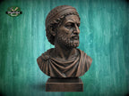 Hannibal Barca Bust, Hand-Finished Wood Sculpture | Ancient Military Decor