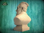 Confucius Bust | Carved & Hand-Finished Wood Statue | Chinese Philosophy Decor
