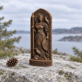 The Morrigan Statue with Ravens, Wooden Celtic Goddess Figurine, Irish Mythology Altar Decor, Pagan Warrior Goddess Gift