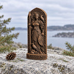 The Morrigan Statue with Ravens, Wooden Celtic Goddess Figurine, Irish Mythology Altar Decor, Pagan Warrior Goddess Gift
