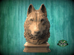 Carved Wolf Head Sculpture - Wooden Newel Post Finial, Nordic Style Animal Art Topper