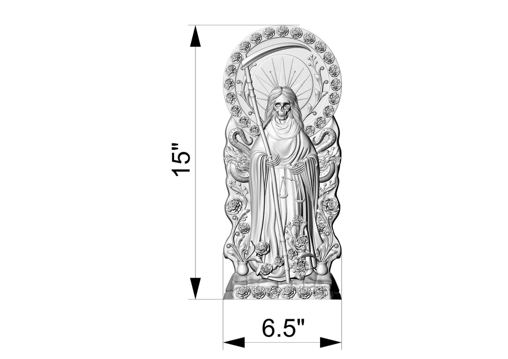 Custom order. Santa Muerte Statue – Enlarged size, 15 inches, Pagan Occult Altar Decor, Goddess of Protection, Justice and Transition