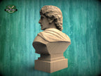 Alexander the Great Bust | Carved & Hand-Finished Wood Statue | Conqueror Gift