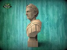 Load image into Gallery viewer, Julius Caesar Bust | Carved and Hand-Finished Wood Statue | Roman Emperor Gift
