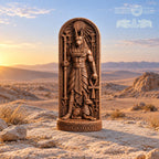 Anubis Temple Shrine Statue – Egyptian Jackal God with Ankh, Carved Wooden Altar Decor, Ancient Egypt Gift