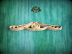 Personalized Art Nouveau Wood Applique with Symmetrical Scrolls & Oval Center