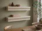 Carved Solid Oak Wall Shelf with Gothic Arch Pattern, Floating Display Shelf, Medieval and Dark Academia Home Decor