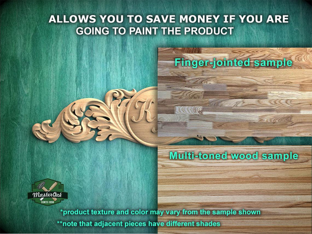 Personalized Exquisite Ornamental Carved Onlay – Unique Furniture Decor, Luxurious Wood Onlay, Carved Wood Applique for Fireplace Mantel