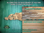 Personalized Exquisite Ornamental Carved Onlay – Unique Furniture Decor, Luxurious Wood Onlay, Carved Wood Applique for Fireplace Mantel