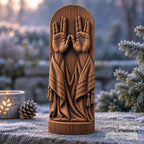 Priestly Blessing Hands Oak Sculpture, Birkat Kohanim Wooden Relief with Tallit, Judaica Home Decor, Jewish Wedding Gift