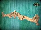 Le Roi Soleil Cornice - French Baroque Classicism Elegance, 1 pc, Unpainted, Baroque Pelmet, Classic carved curtain rod of wood