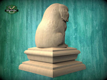Load image into Gallery viewer, Pekingese Dog Wooden Finial – Carved Post Topper Dog Statue for Fence, Deck or Stair Post
