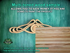 a picture of a wooden object with a caption that reads, multi - tone