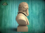 Galileo Galilei Bust, Hand-Finished Wood Sculpture | Astronomy & Science Decor
