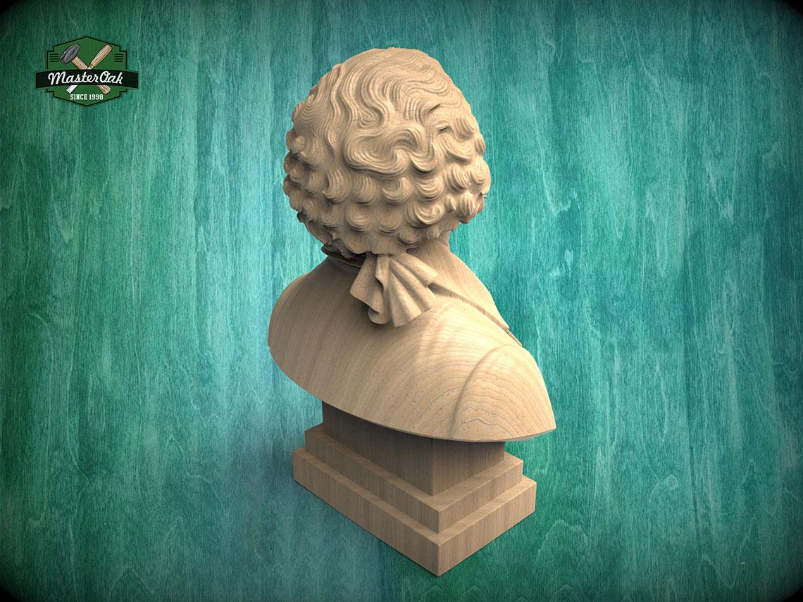 Wooden Alexander Hamilton Sculpture | Hand-Sanded & Hand-Toned | American History Decor