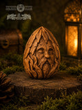 Wooden Forest Spirit Figurine – Ancient Bark Sage, Woodland Guardian Decor