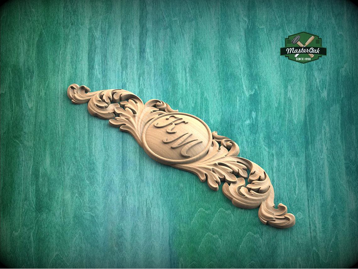 Personalized Exquisite Ornamental Carved Onlay – Unique Furniture Decor, Luxurious Wood Onlay, Carved Wood Applique for Fireplace Mantel