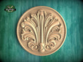 Interior Wood Ornament: Round Wood Rosette, Artisanal Wooden Medallion, 1 pc, Unpainted, Decorative Rosettes, Wooden Rosette Detai