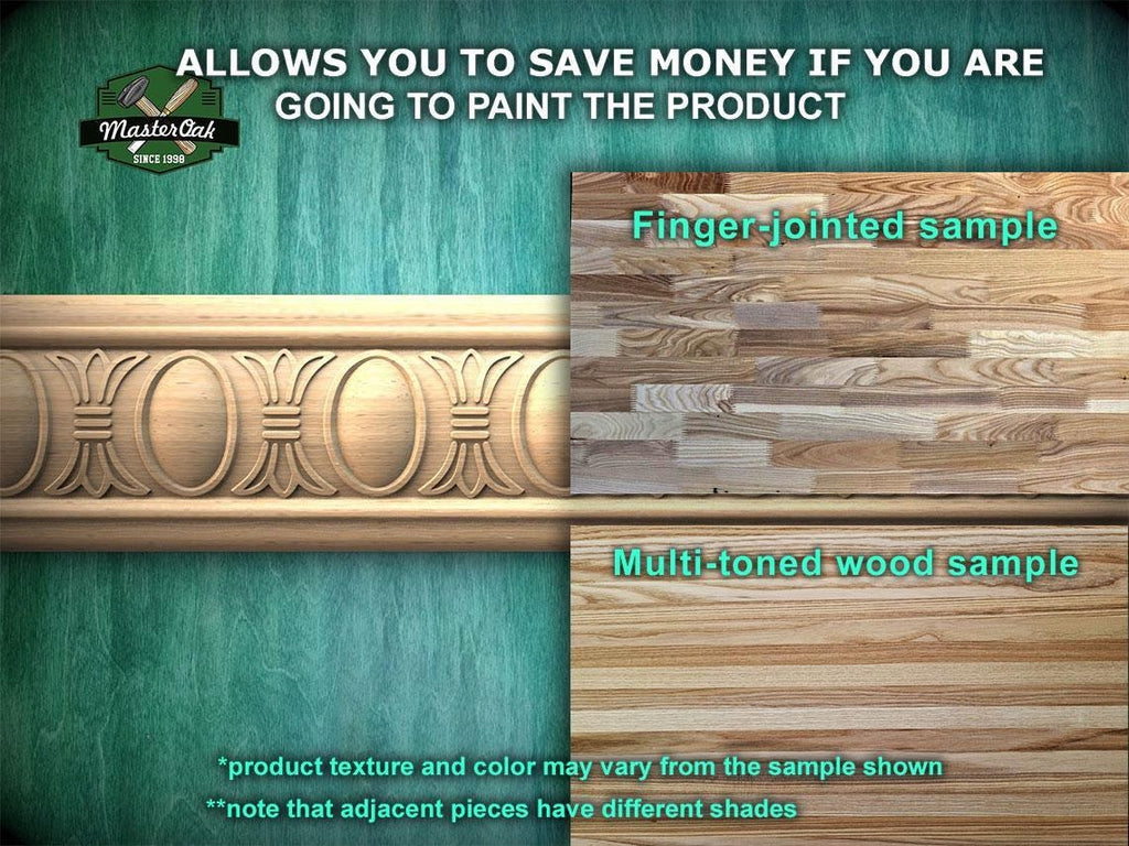 Victorian Lily Medallion Molding - Classical Elegance in Carved Wood, 40" Traditional Decorative Woodwork, Carved wooden Baguette