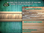 Victorian Lily Medallion Molding - Classical Elegance in Carved Wood, 40" Traditional Decorative Woodwork, Carved wooden Baguette