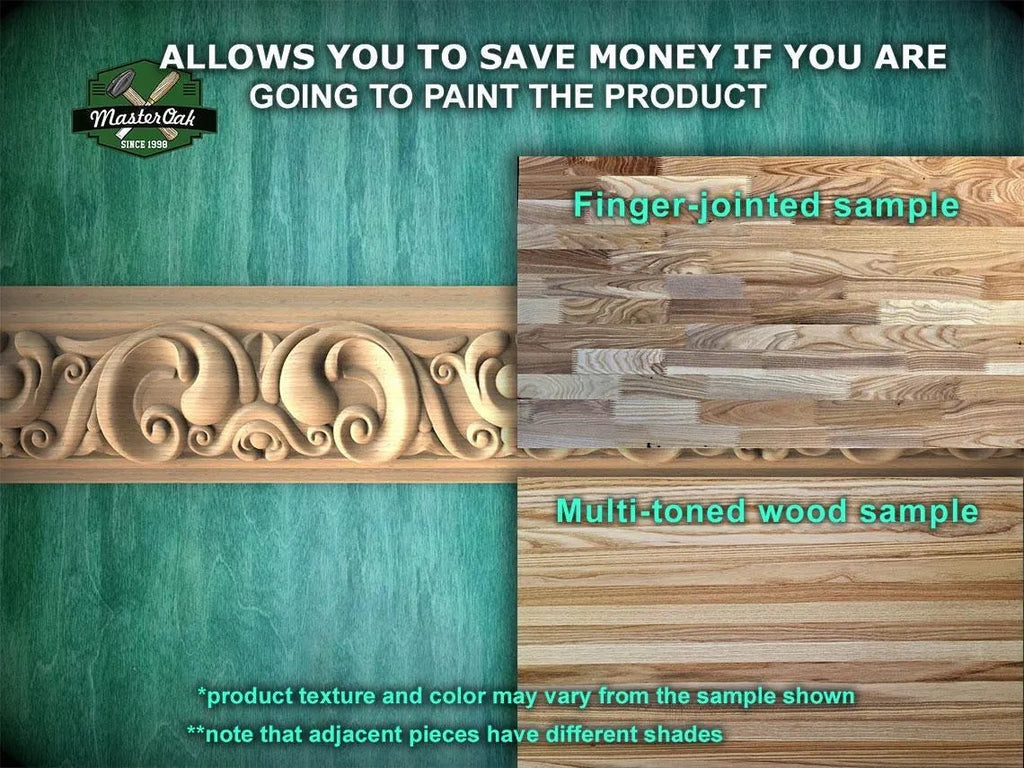 Opulent Scrolls and Waves - Baroque Style Carved Wood Molding, 40" Elegant Wood Detail, 1 pc, Unpainted, Carved Baguette