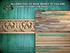 Wooden Moulding with Botanical Motif - Classic Rococo Flourish Style , 40" Classic & Modern Decor, 1 pc, Unpainted, Wood Carved Baguette
