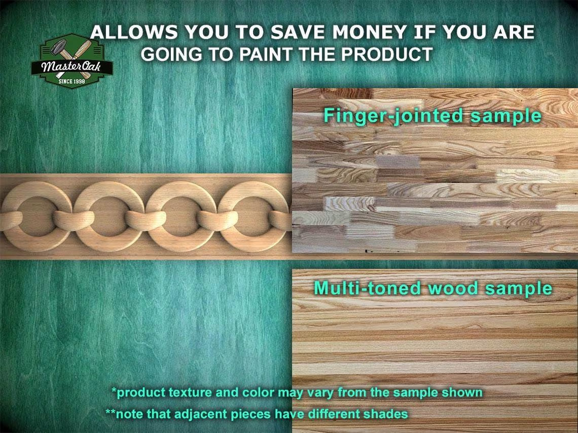 Continuous Ring Chain Moulding - Modern and Traditional Decor , 40" Classic & Modern Decor, 1 pc, Unpainted, Wood Carved Baguette