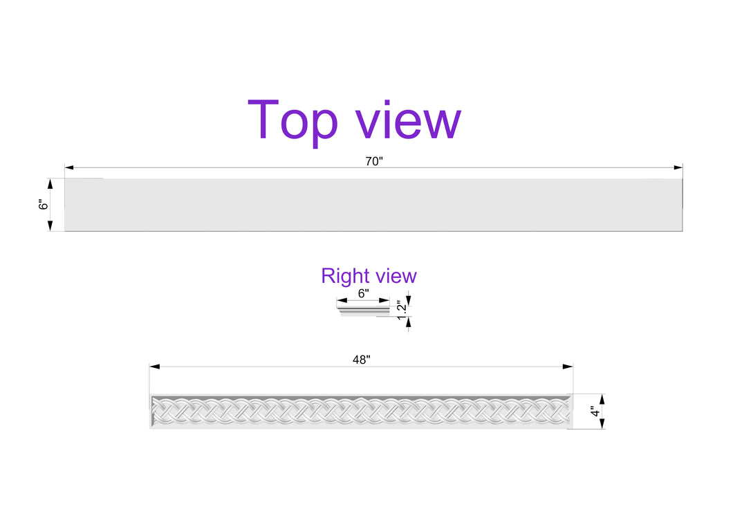 Custom order. Carved Fireplace Decor Set, Ash wood