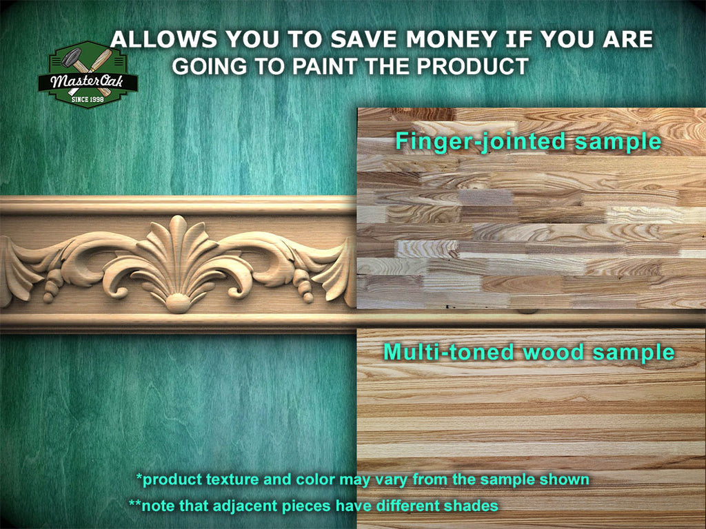 Classic Leaf Swirl Molding - Historical Acanthus Trim, 40", 1 pc, Unpainted, Unique Architectural Detail, Carved Baguette