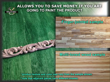 Load image into Gallery viewer, Ornamental Baroque Style Frieze Moulding, 40" Carved wooden Baguette, Carved timber unfinished wood trim moulding corner piece
