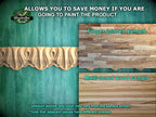 Wave-Patterned Wood Moulding – Elegant Eco-Friendly Decor,  40" Symmetrical Design Trim, 1 pc, Unpainted, Baguette
