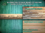 Handcrafted wooden architectural molding 40" from wood, Wooden floral moulding trim, Ornate molding panel from wood, Carved wooden Baguette